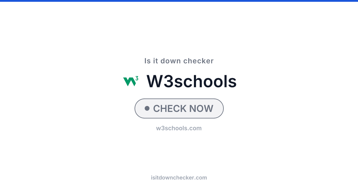 Is W3Schools Down? Check Status Now | Is it down checker