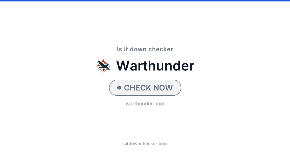 Is War Thunder Down